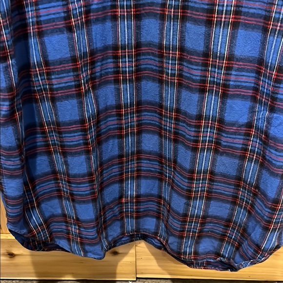 Wittmann Textiles 100% Cotton Cozy Blue Plaid Nightshirt - Picture 5 of 9